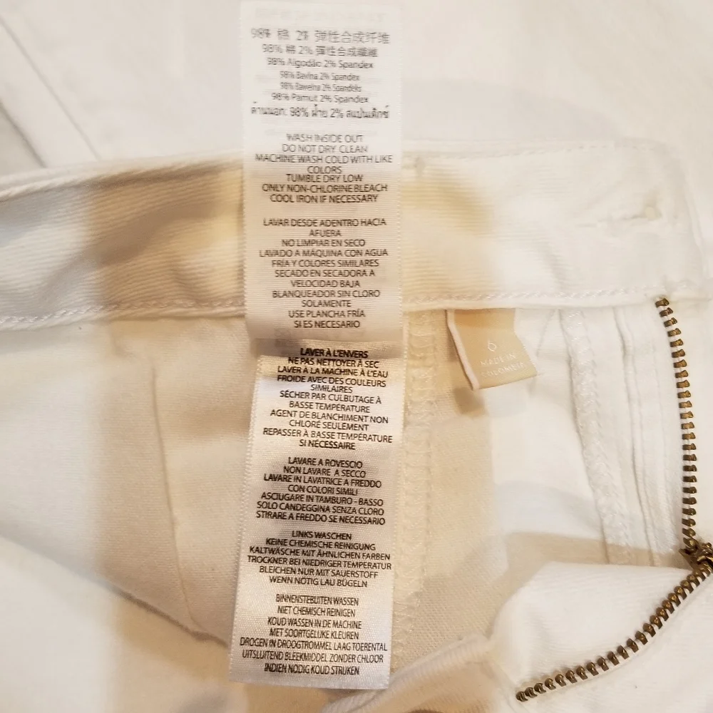 Michael Michael Kors Straight Leg Ankle Jeans White Sz 6